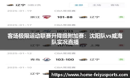 客场极限运动联赛升降级附加赛：沈阳队vs威海队实况直播